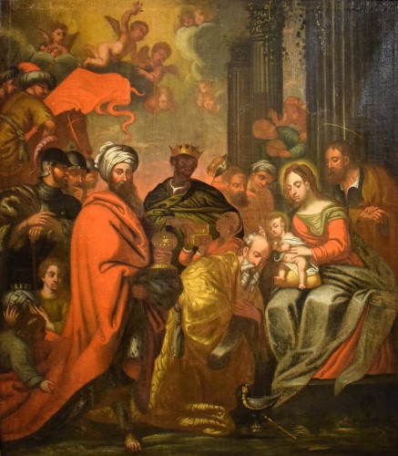 The Adoration of the Magi -Flanders 1st half of the 17th century - Paintings & Drawings Style Louis XIII